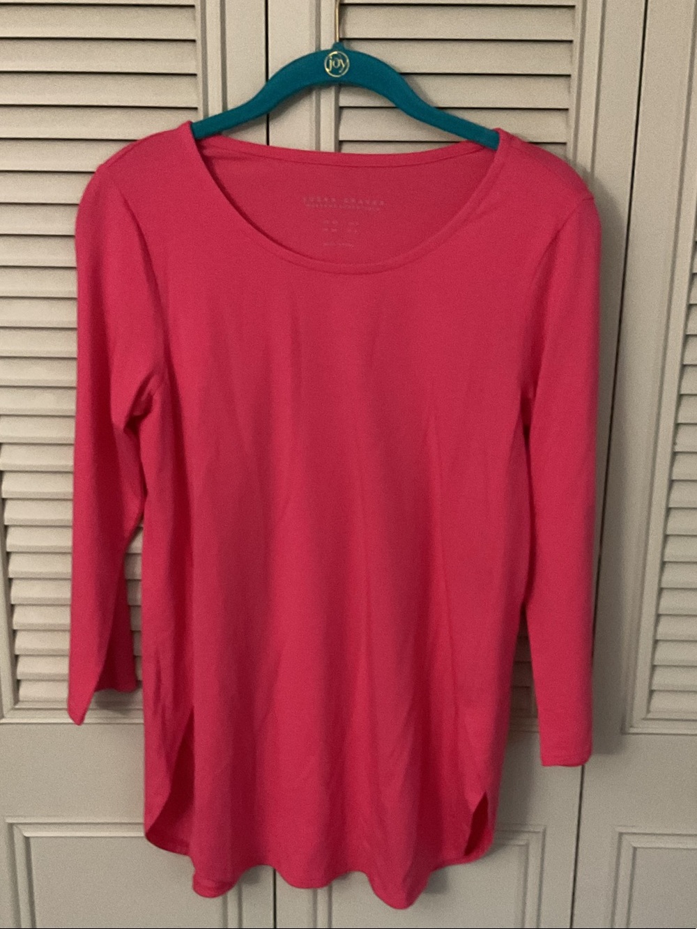 Susan Graver Pink Long Sleeve Tunic Top